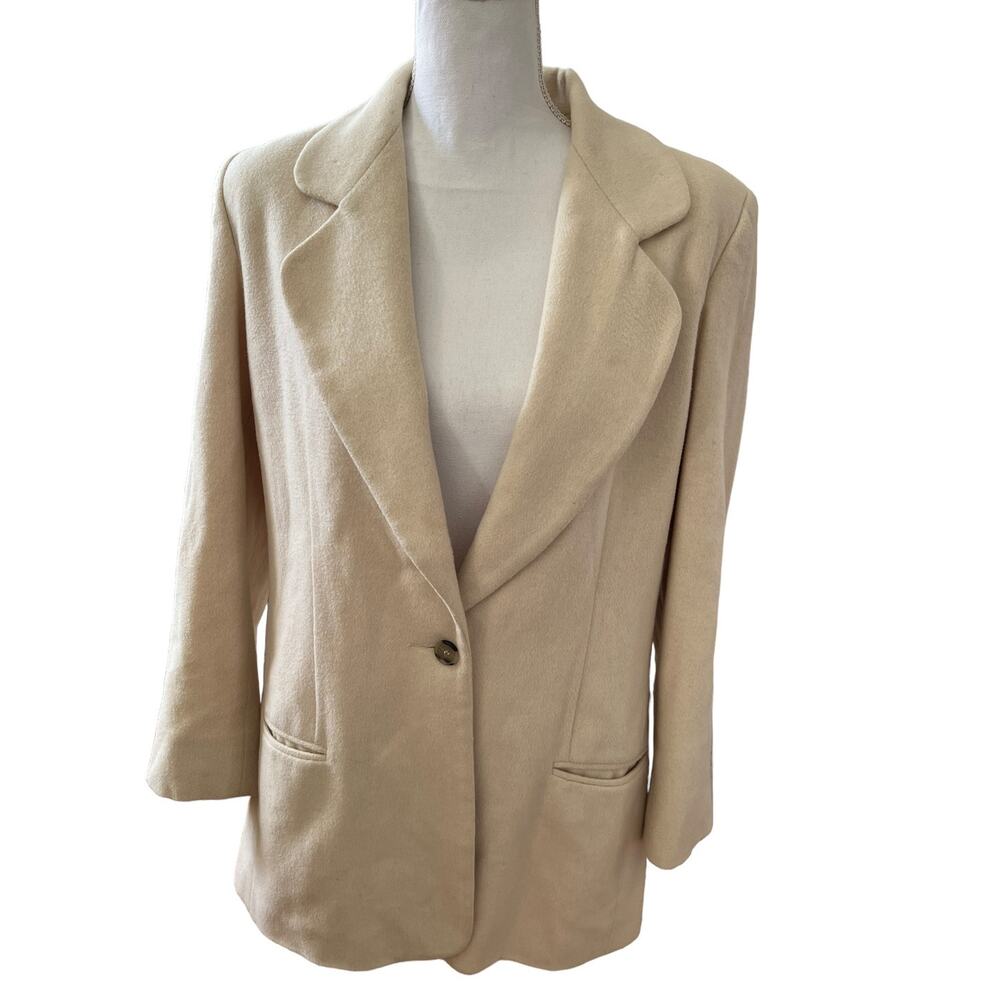 Bloomingdales Wool & Cashmere Blend Blazer Winter White 12